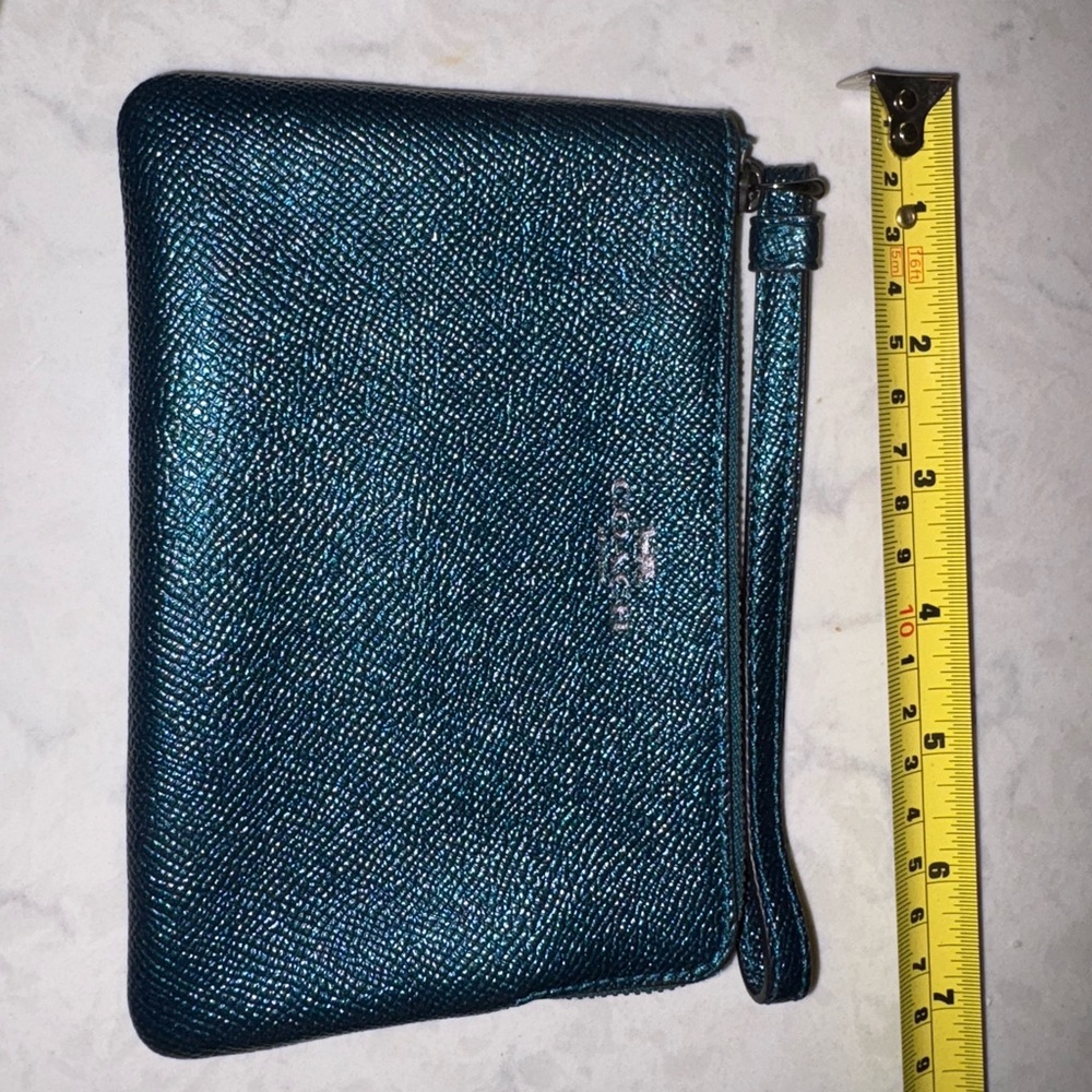 Coach Metallic Blue Wristlet